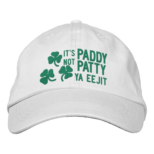 Irländska St Patricks Day Det är Paddy Inte Patty  Broderad Keps (Framsida)