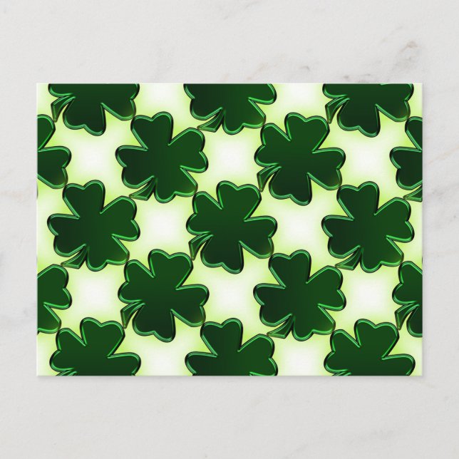 Irländska St. Patricks Day Fyrklöver Vykort (Framsida)