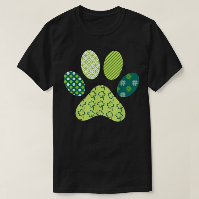 Irländska St patrick's day Lucky Rolig hund Tass K T Shirt (Design framsida)