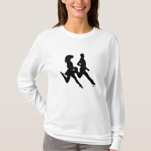 Irländska stegdansare i silhuett t shirt