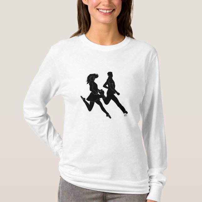Irländska stegdansare i silhuett t shirt (Framsida)