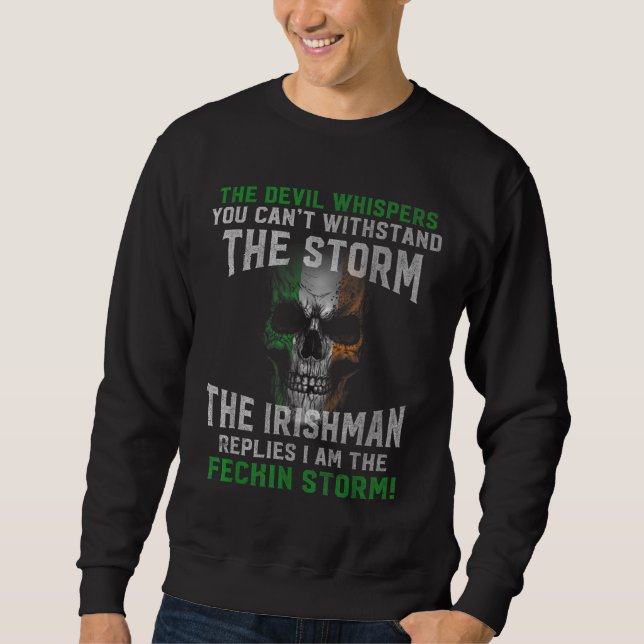 Irländska stormen - Proud Irish Saint Patri Lång Ärmad Tröja (Framsida)
