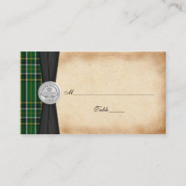 Irländska Tartan Celtic Claddagh Bröllop ortskort Placeringskort