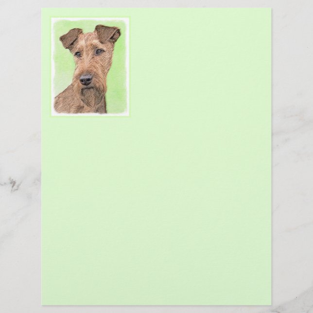 Irländska terrier-målning - Cute Original Hund Art (Framsida)