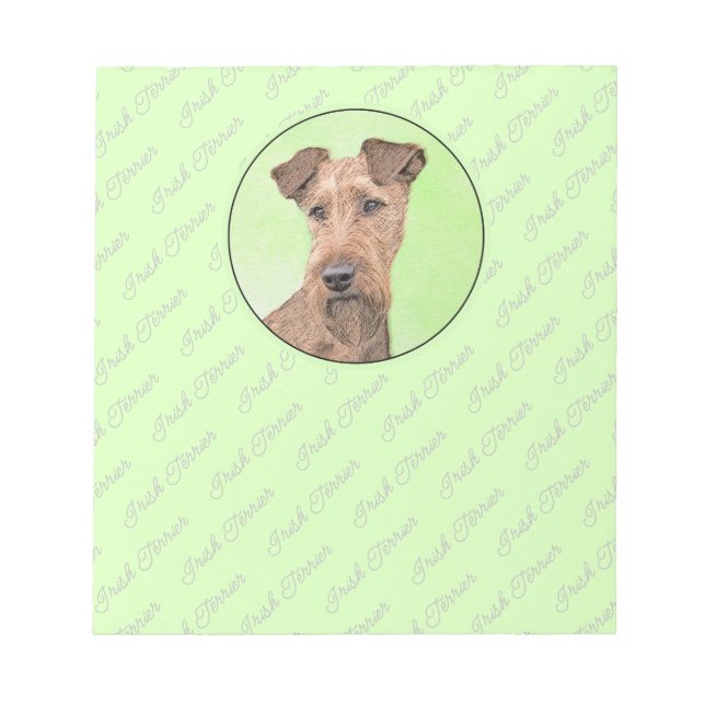 Irländska terrier-målning - Cute Original Hund Art Anteckningsblock (Framsida)