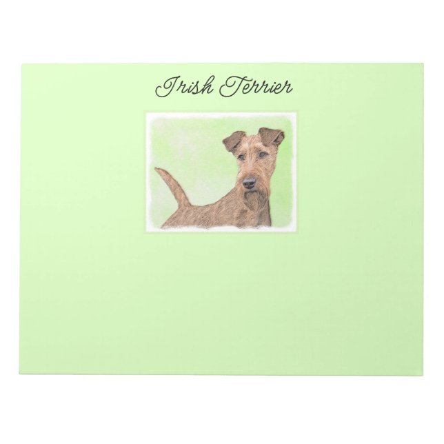 Irländska terrier-målning - Cute Original Hund Art Anteckningsblock (Framsida)