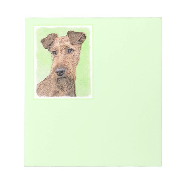 Irländska terrier-målning - Cute Original Hund Art Anteckningsblock (Framsida)