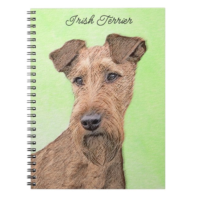 Irländska terrier-målning - Cute Original Hund Art Anteckningsbok (Framsidan)
