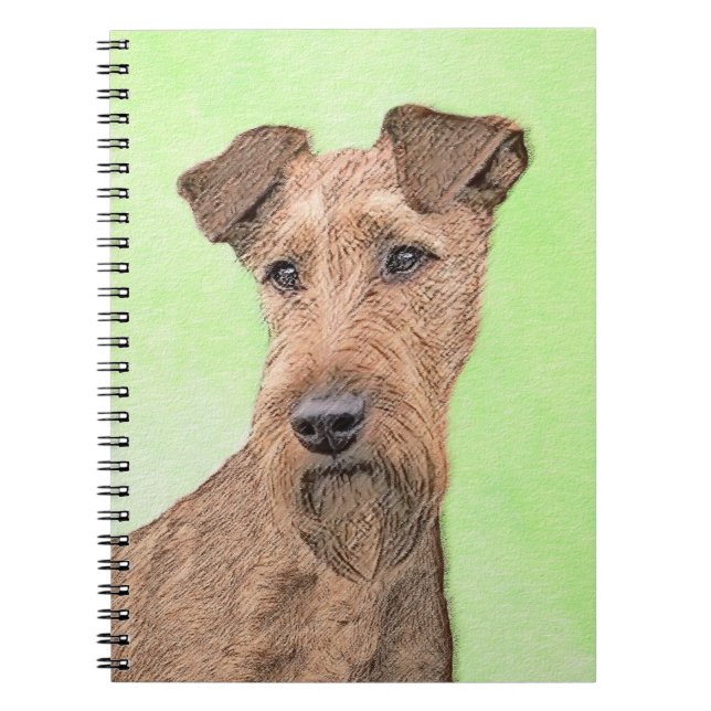 Irländska terrier-målning - Cute Original Hund Art Anteckningsbok (Framsidan)