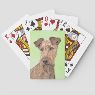 Irländska terrier målning - Cute Original Hund Art Casinokort