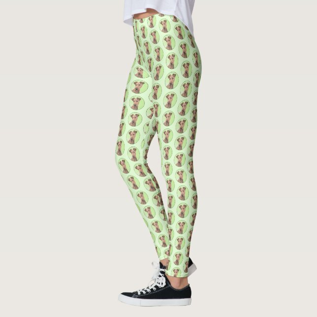 Irländska terrier-målning - Cute Original Hund Art Leggings (Vänster)