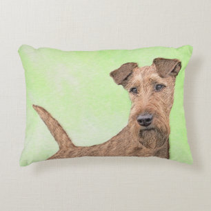 Irländska terrier-målning - Cute Original Hund Art Prydnadskudde