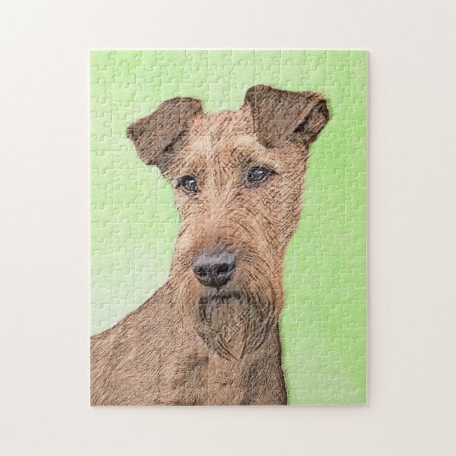 Irländska terrier-målning - Cute Original Hund Art Pussel (Vertikal)