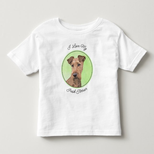 Irländska terrier-målning - Cute Original Hund Art T Shirt (Framsida)