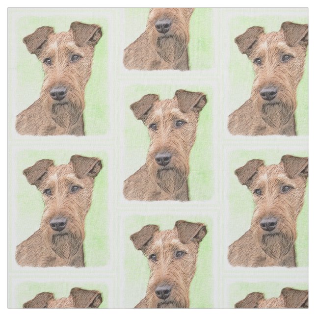 Irländska terrier målning - Cute Original Hund Art Tyg (Provkarta)