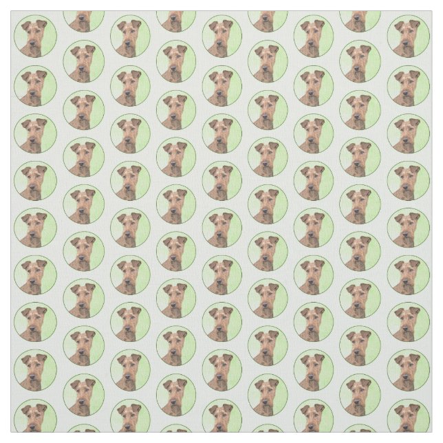 Irländska terrier målning - Cute Original Hund Art Tyg (Provkarta)