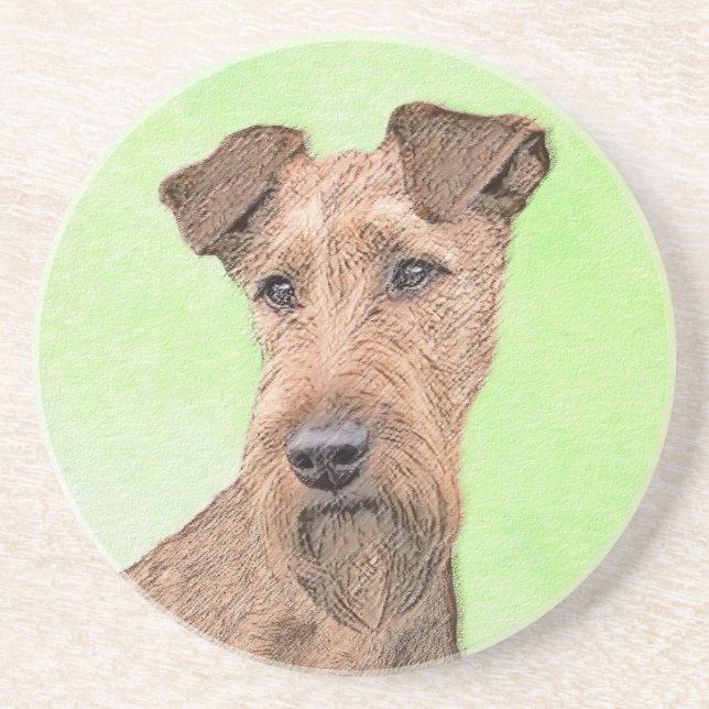 Irländska terrier-målning - Cute Original Hund Art Underlägg (Framsidan)