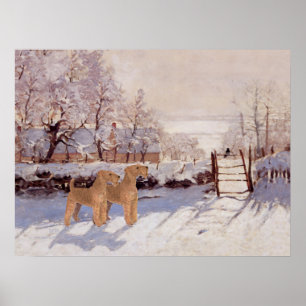 Irländska terrier under vintern poster