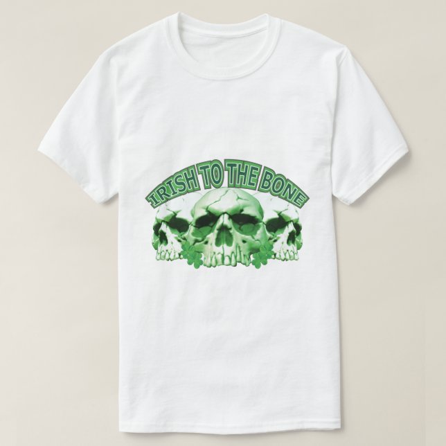 Irländska till Bone Skull T Shirt (Design framsida)