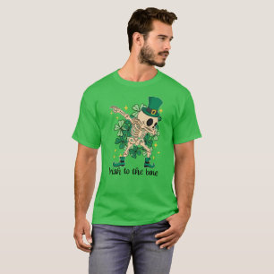 Irländska till skelettdabbande skelett leprechaun t shirt