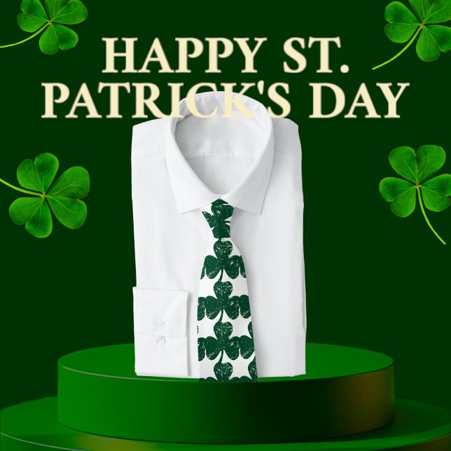 Irländska Tur Snyggt Grunge Klöver Löv Slips (Irish Luck Stylish Grunge Clover Leaf Neck Tie)