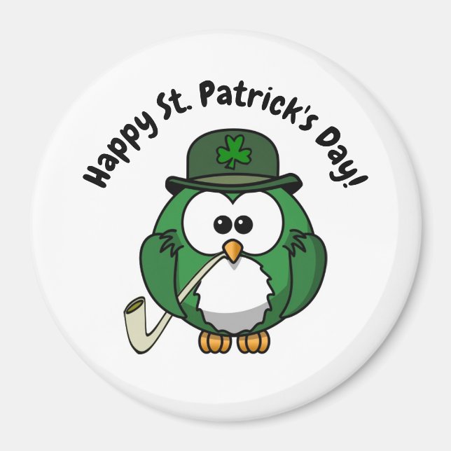 Irländska Uggla Circle Magnet (Framsidan)