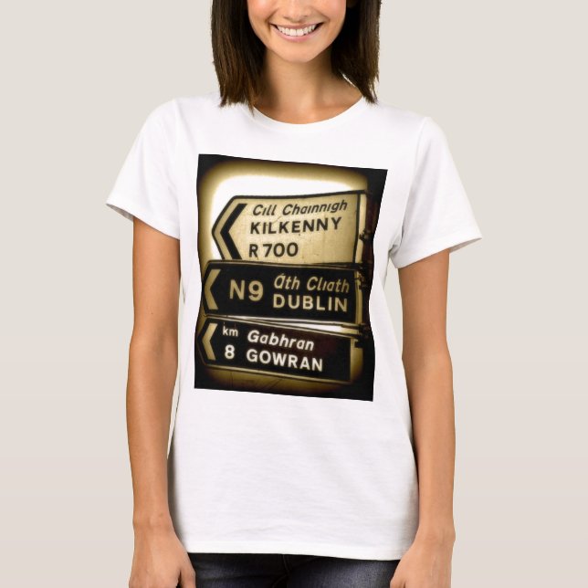 Irländska vägmärken t-shirt (Framsida)