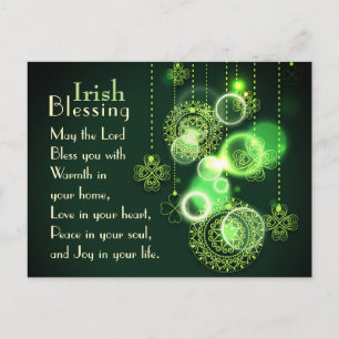 Irländska välsignelsen Lord Bless You, Shamrock De Vykort
