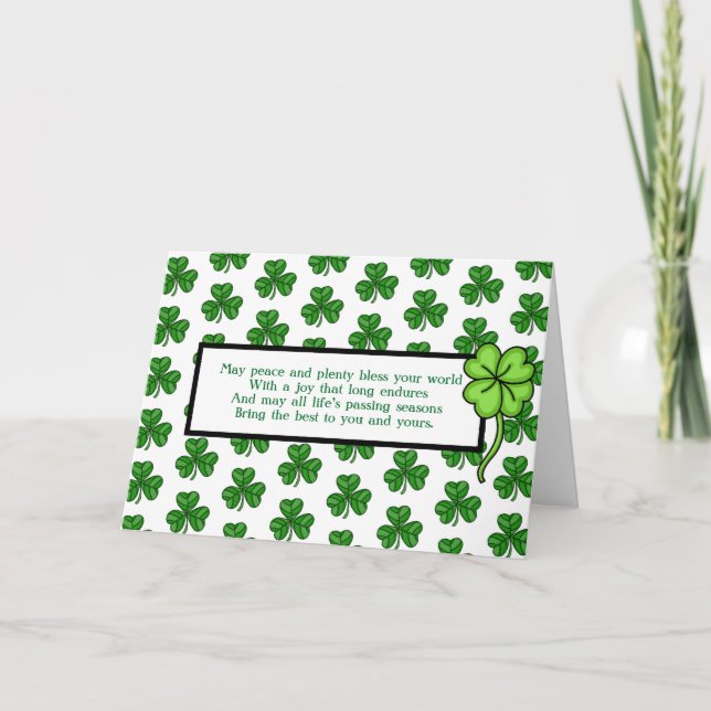 Irländska välsignelser | Glad St. Patrick's Day Kort (Framsida)