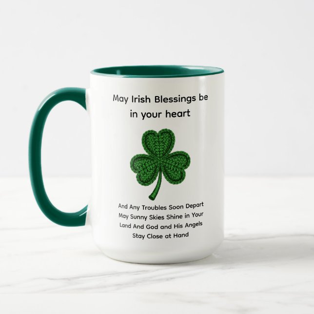 Irlandska välsignelser i ditt hjärta St. Patrick’s Mugg (Vänster)