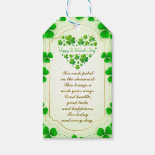 Irländska välsignelser och shamrockar är symboler  presentetikett
