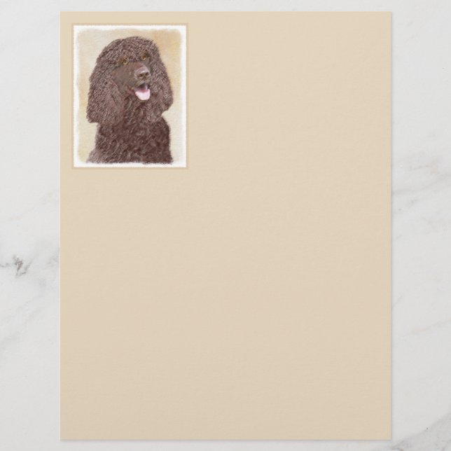 Irländska Vatten-färgremsan - Original Hund Art (Framsida)