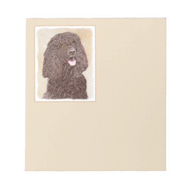 Irländska Vatten-färgremsan - Original Hund Art Anteckningsblock (Framsida)