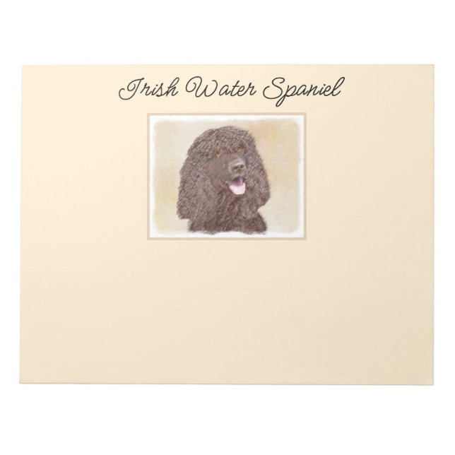 Irländska Vatten-färgremsan - Original Hund Art Anteckningsblock (Framsida)