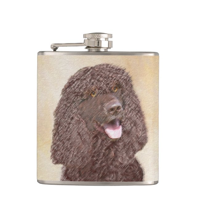 Irländska Vatten-färgremsan - Original Hund Art Fickplunta (Framsidan)