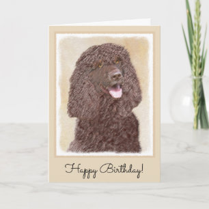 Irländska Vatten-färgremsan - Original Hund Art Kort