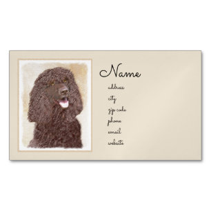 Irländska Vatten-färgremsan - Original Hund Art Magnetiska Visitkort