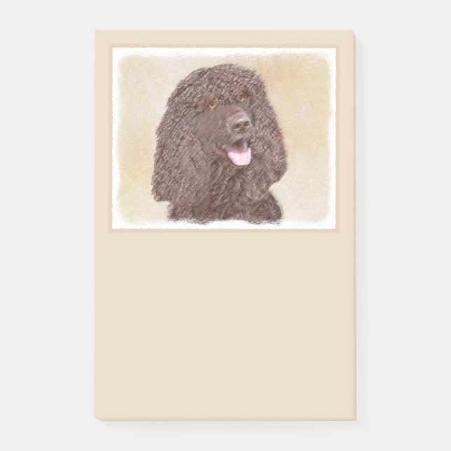 Irländska Vatten-färgremsan - Original Hund Art Post-it Block (Framsida)