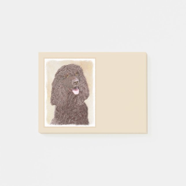Irländska Vatten-färgremsan - Original Hund Art Post-it Block (Framsida)