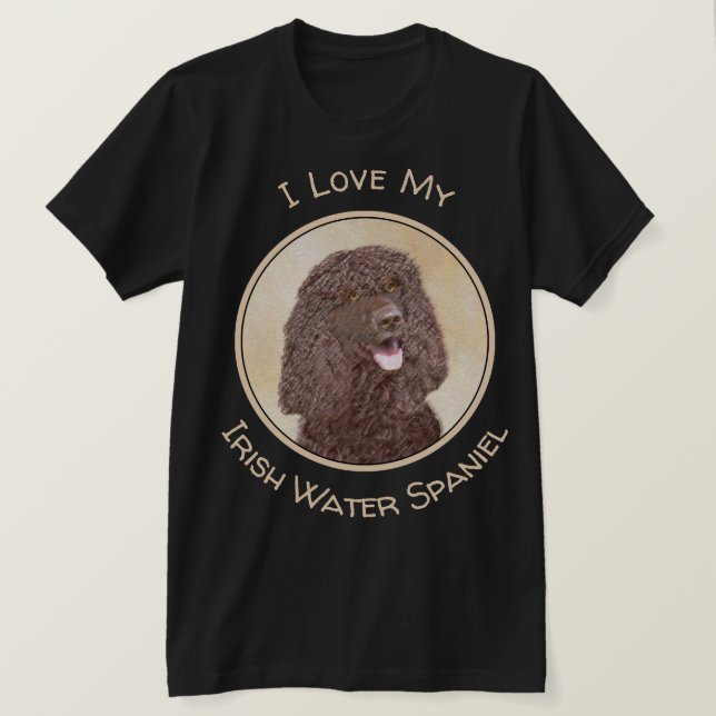 Irländska Vatten-färgremsan - Original Hund Art T Shirt (Design framsida)