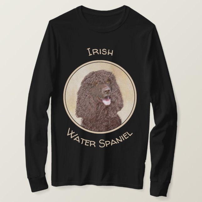 Irländska Vatten-färgremsan - Original Hund Art T Shirt (Design framsida)