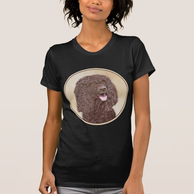 Irländska Vatten-färgremsan - Original Hund Art T Shirt (Framsida)