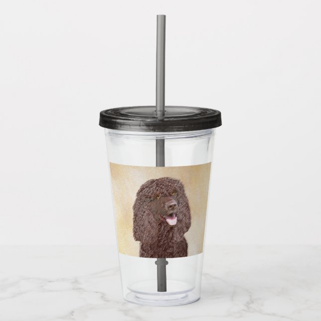 Irländska Vatten-färgremsan - Original Hund Art Take Away Mugg (Framsida)
