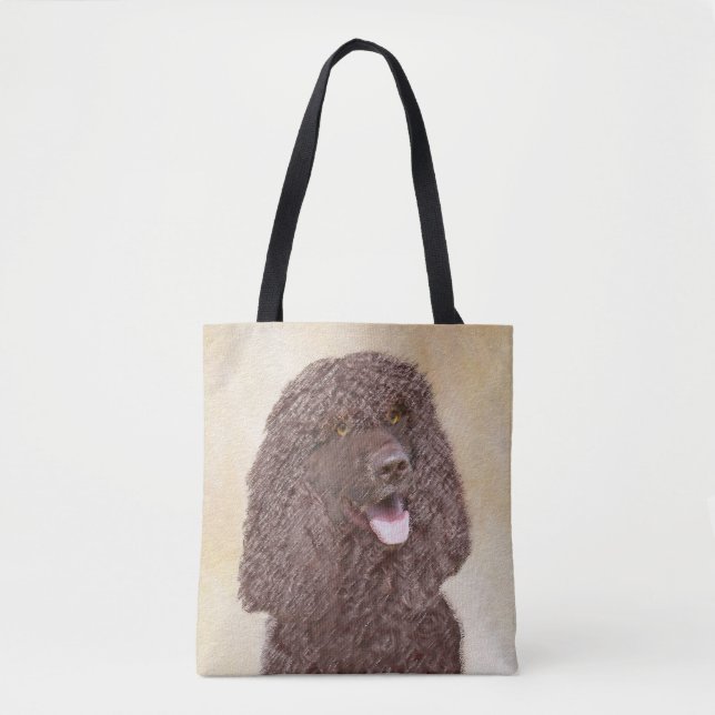 Irländska Vatten-färgremsan - Original Hund Art Tygkasse (Framsida)