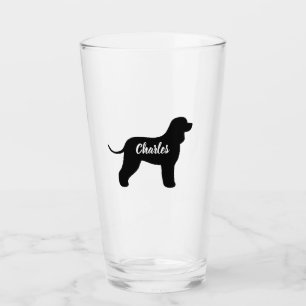 Irländska Vatten Hund Silhouette Personlig Glaskopp