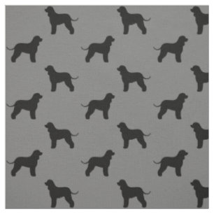 Irländska Vatten Spanska Hund Silhouettes Patterne Tyg