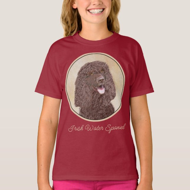 Irländska Vatten Spanska målning - Original Hund A T Shirt (Framsida)