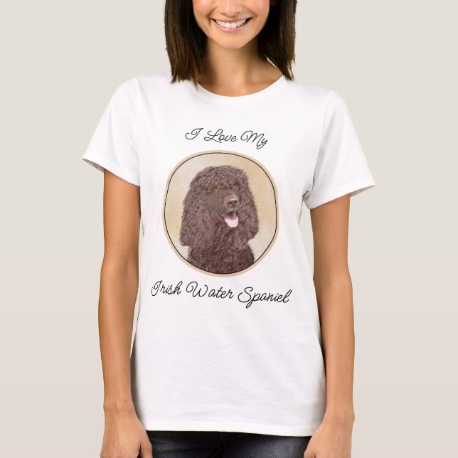 Irländska Vatten Spanska målning - Original Hund A T Shirt (Framsida)