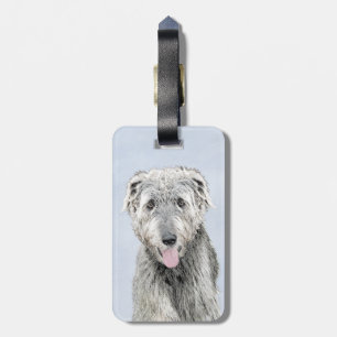 Irländska Wolfhound Painting - Cute Original Hund Bagagebricka