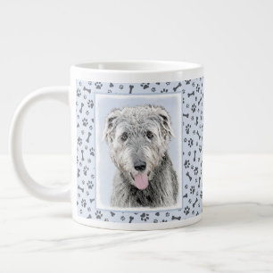 Irländska Wolfhound Painting - Cute Original Hund Jumbo Mugg